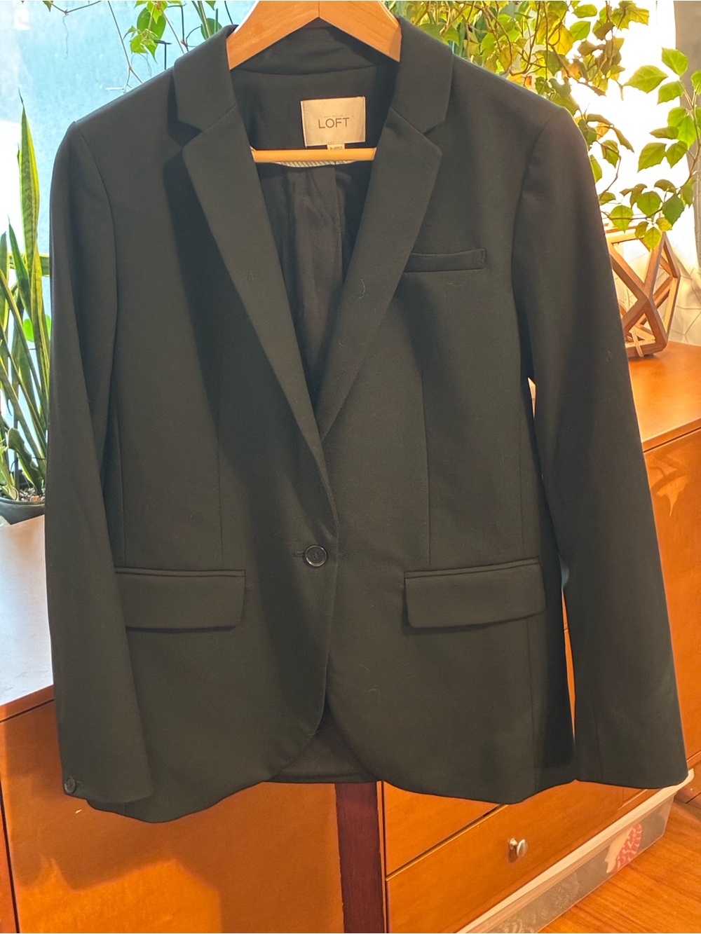 LOFT Women's Black Single-Button Blazer